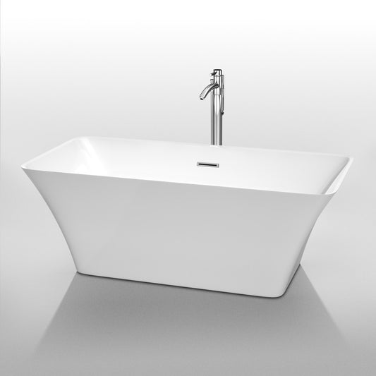 WYNDHAM COLLECTION Tiffany 59-Inch Small Soaking Bathtub