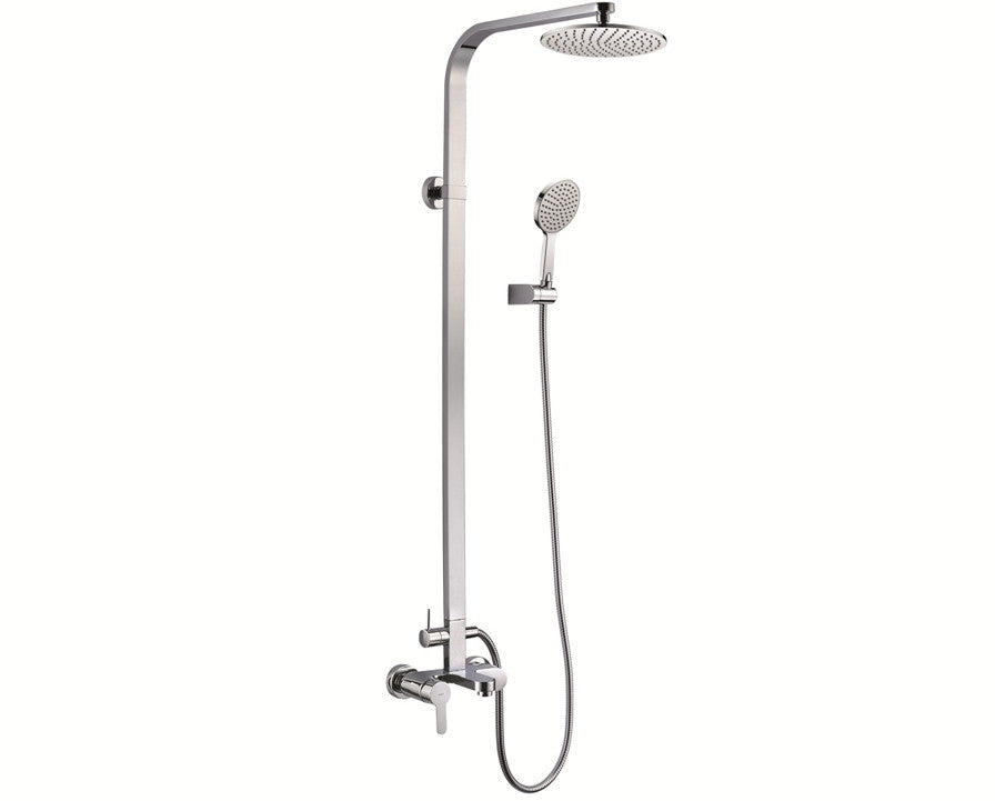 Aqua Decor Toledo Modern Bathroom Shower Pole - Round Shower Head