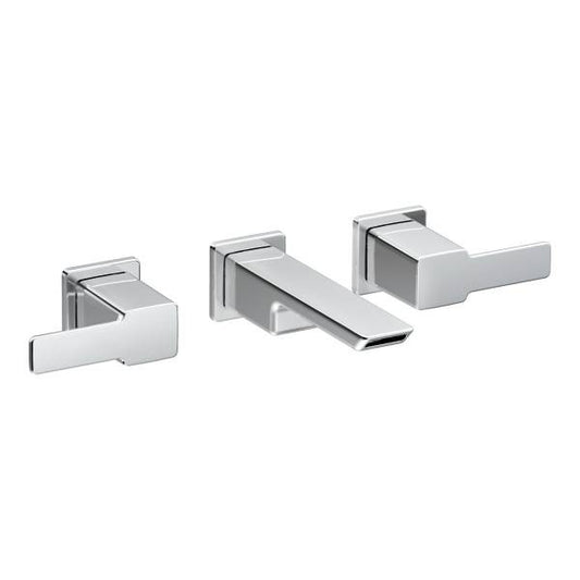 MOEN 90 Degree Chrome Two-Handle Wall Mount Bathroom Faucet