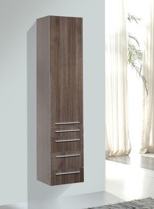 Aquamoon Vance Modern Linen Cabinet - Grey oak