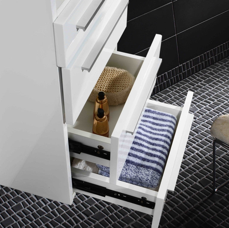 Aquamoon Vance Modern Linen Cabinet - White