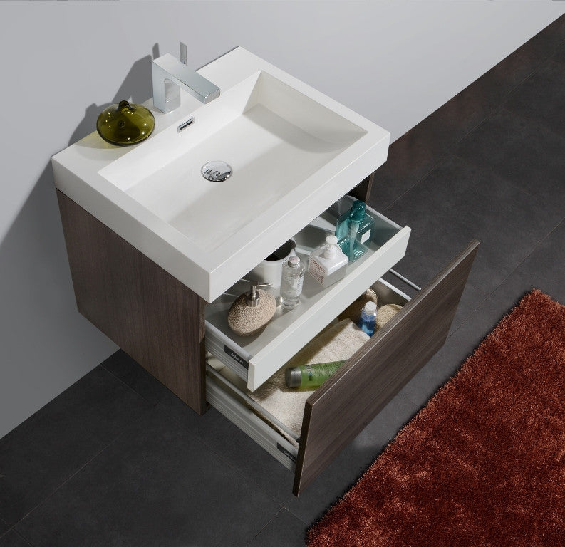 Aquamoon Venice 24" Modern Bathroom Vanity Set - Grey Oak