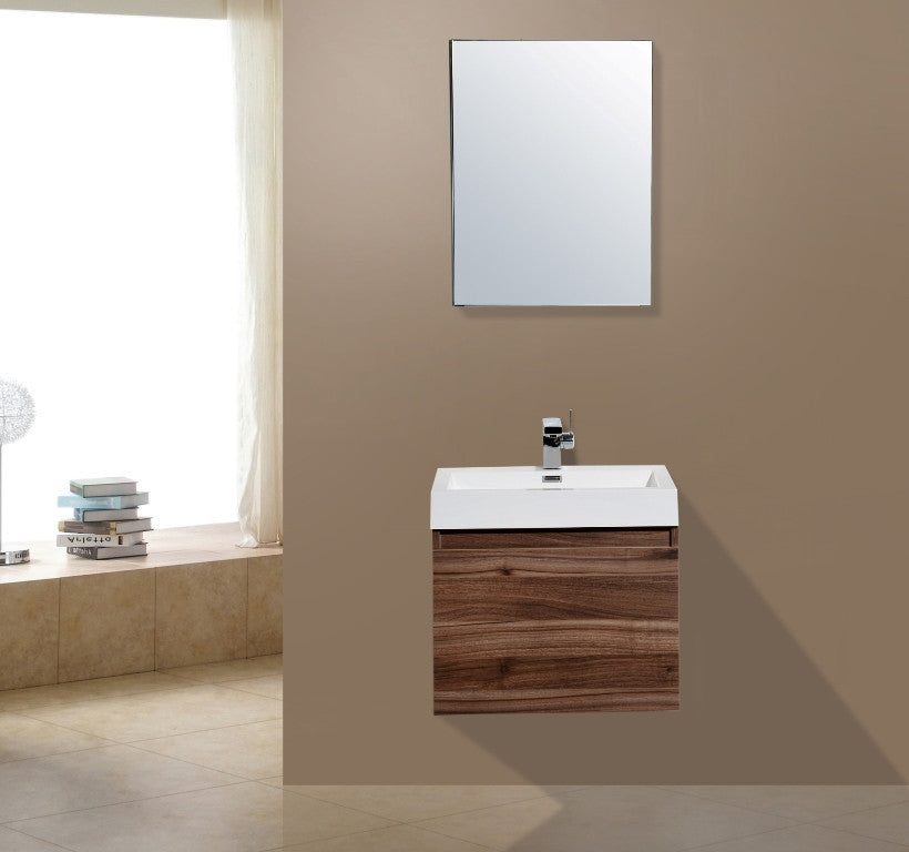 Aquamoon Venice 24" Modern Bathroom Vanity Set - Walnut