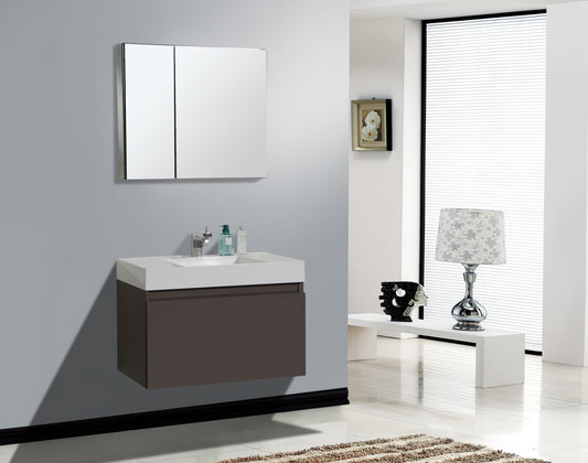 Aquamoon Venice 31" Modern Bathroom Vanity Set - Grey Brown