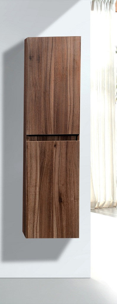 Aquamoon Venice 98 Double Modern Bathroom Vanity set - Walnut