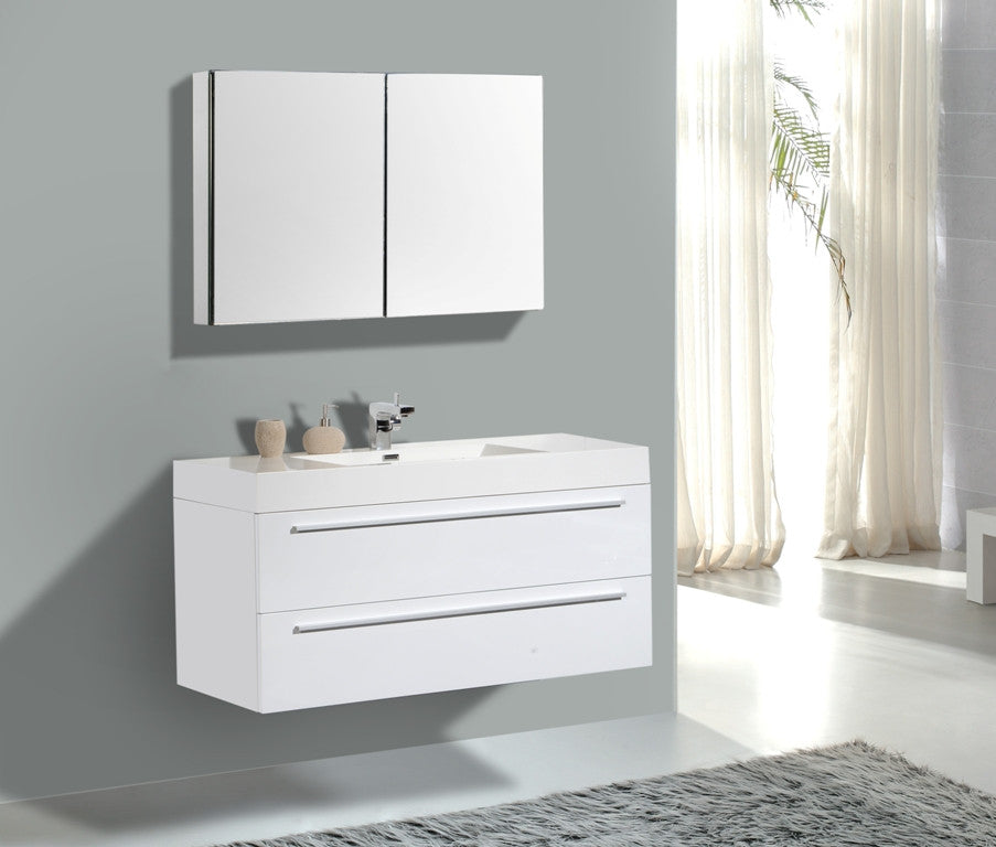 Aquamoon Maya 47 White Modern Bathroom Vanity Set