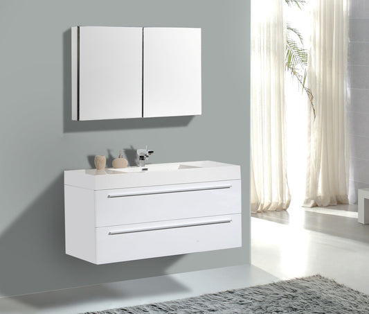 Aquamoon Maya 47 White Modern Bathroom Vanity Set