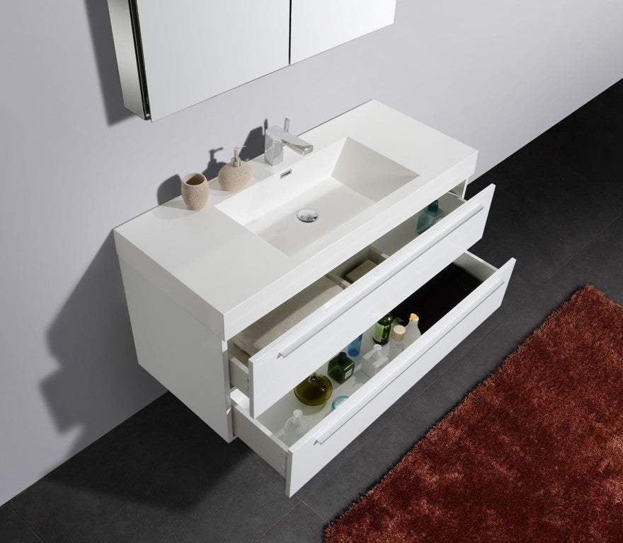 Aquamoon Maya 47 White Modern Bathroom Vanity Set