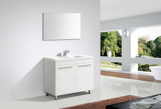 Aquamoon Ocean 39 1/8 White modern Bathroom Vanity Set