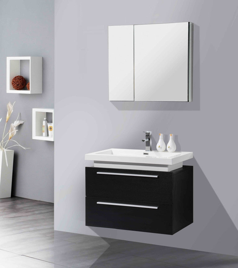Aquamoon Orion 31 1/4 Black Oak Modern Bathroom Vanity Set