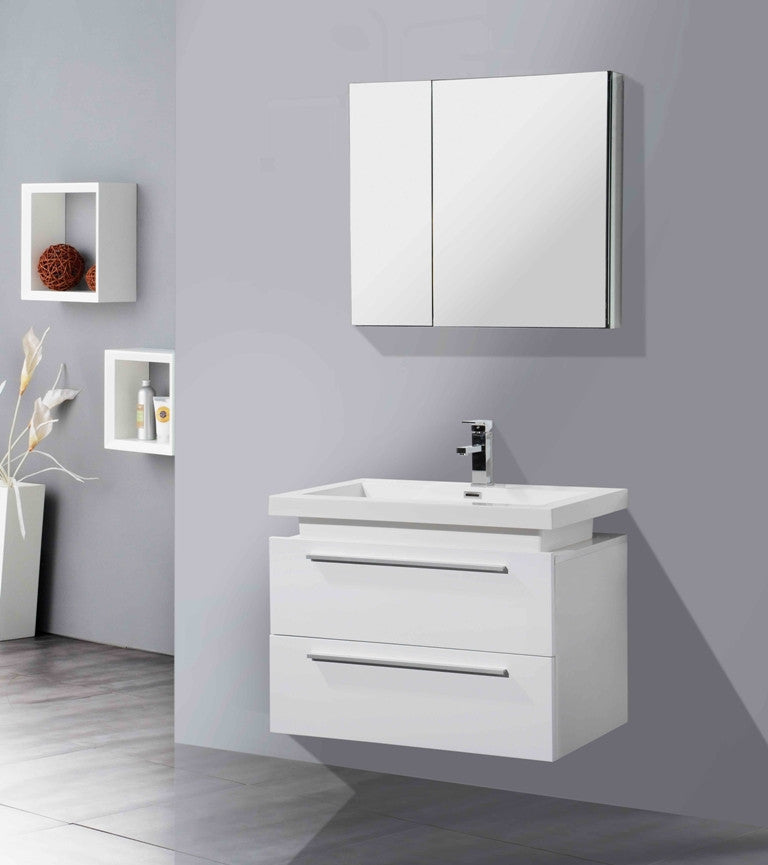 Aquamoon Orion 31 1/4 White Modern Bathroom Vanity Set