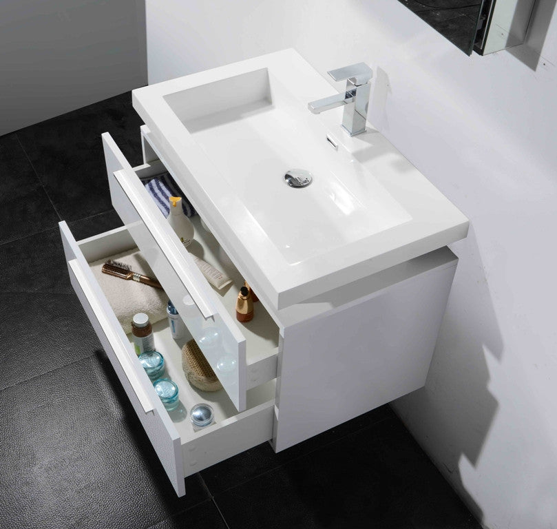 Aquamoon Orion 31 1/4 White Modern Bathroom Vanity Set