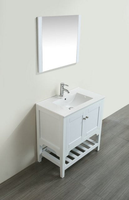 Aquamoon Rimini White 31 5/8 Contemporary Bathroom Vanity Set