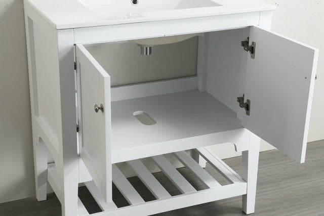 Aquamoon Rimini White 31 5/8 Contemporary Bathroom Vanity Set