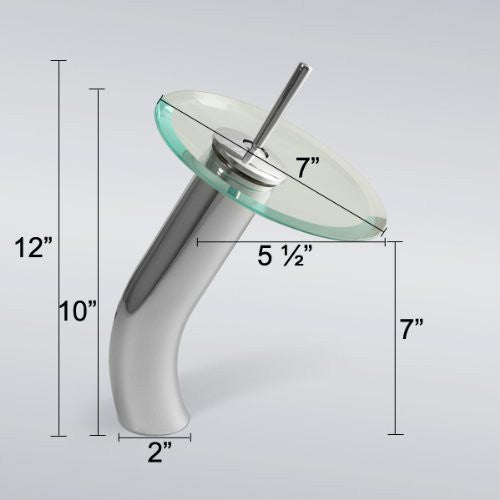 Aqua Decor Waterfall Tall Single Hole Mount Bathroom Vanity Faucet - (Chrome)