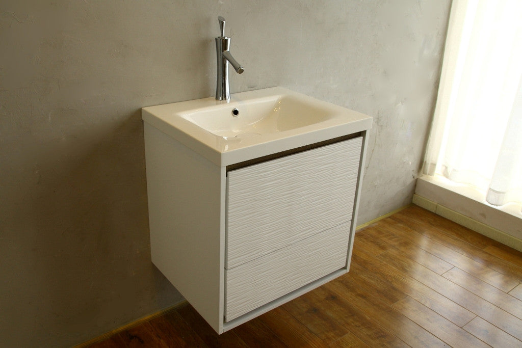 Aquamoon Wave 24 Modern Bathroom Vanity Set - White
