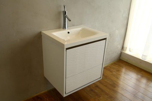 Aquamoon Wave 24 Modern Bathroom Vanity Set - White