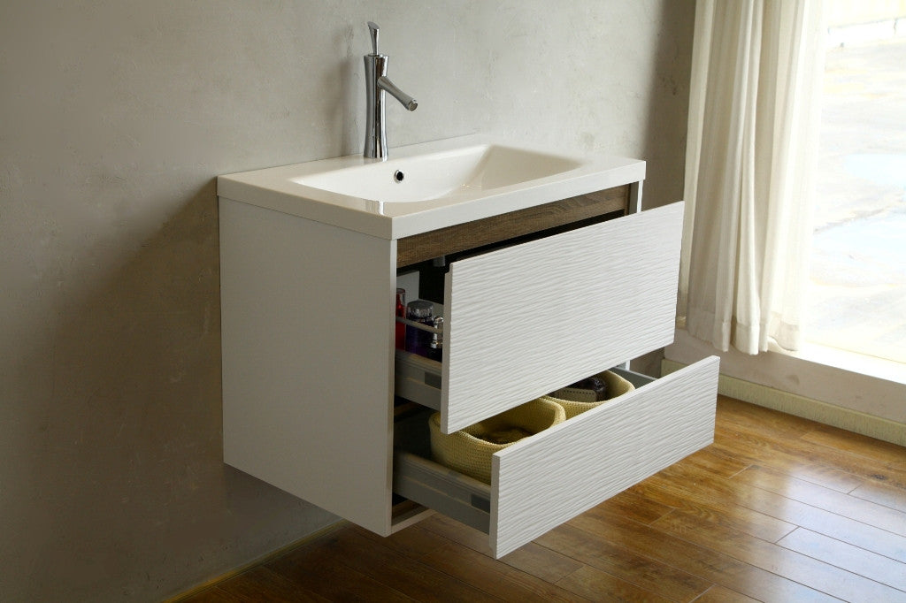 Aquamoon Wave 31 Modern Bathroom Vanity Set - White