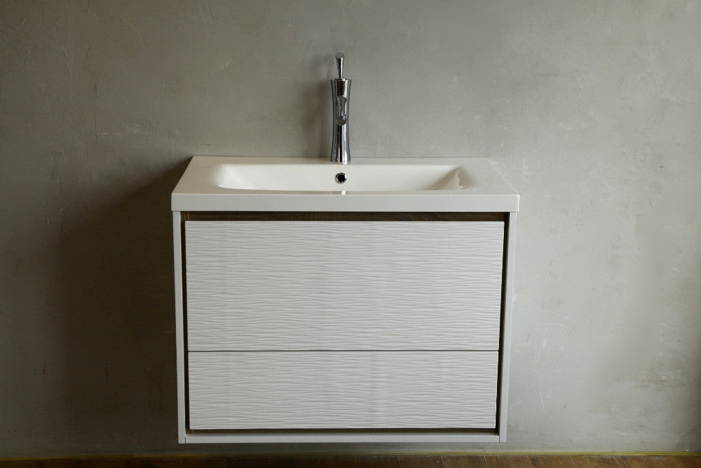 Aquamoon Wave 31 Modern Bathroom Vanity Set - White