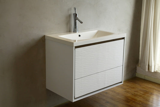 Aquamoon Wave 31 Modern Bathroom Vanity Set - White