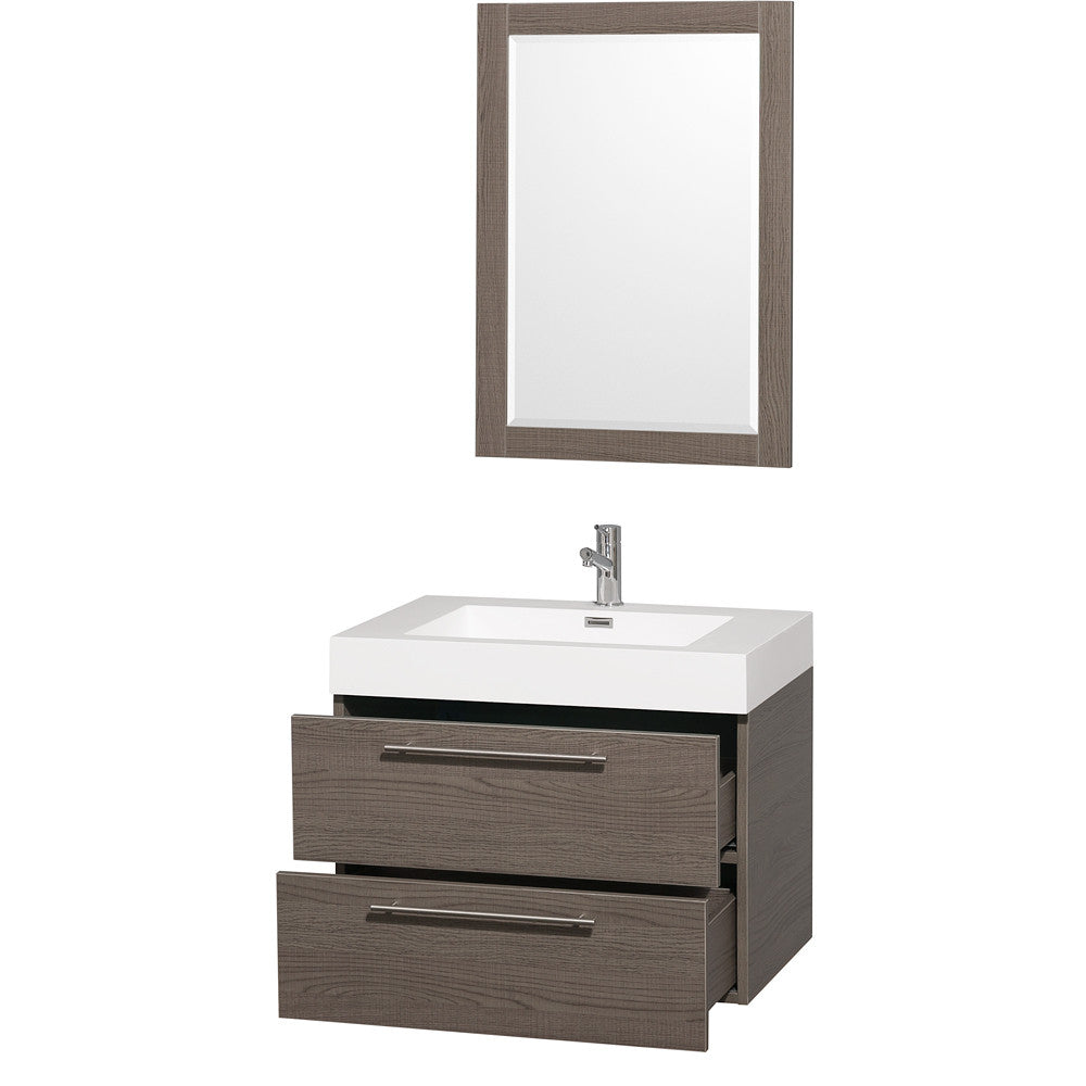 Wyndham Collection Amare 30 Bathroom Vanity Set Grey Oak