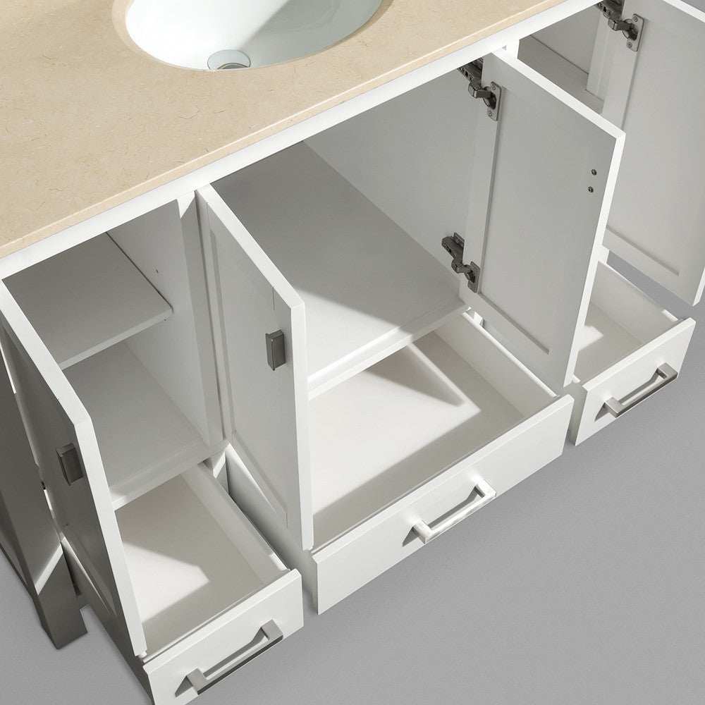 WYNDHAM COLLECTION Abingdon 48-inch Single Bathroom Vanity Set with Medicine Cabinet - White