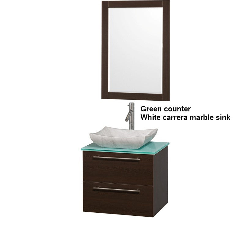 WYNDHAM COLLECTION Amare 24" Bathroom Vanity Set With Vessel Sink- Espresso