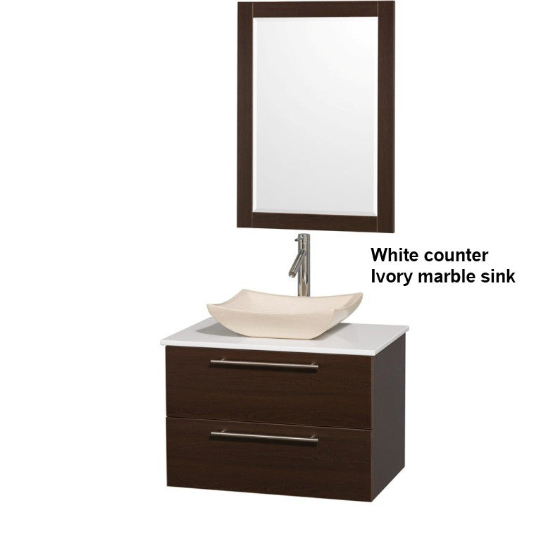 WYNDHAM COLLECTION Amare 30" Bathroom Vanity Set with Vessel Sink - Espresso