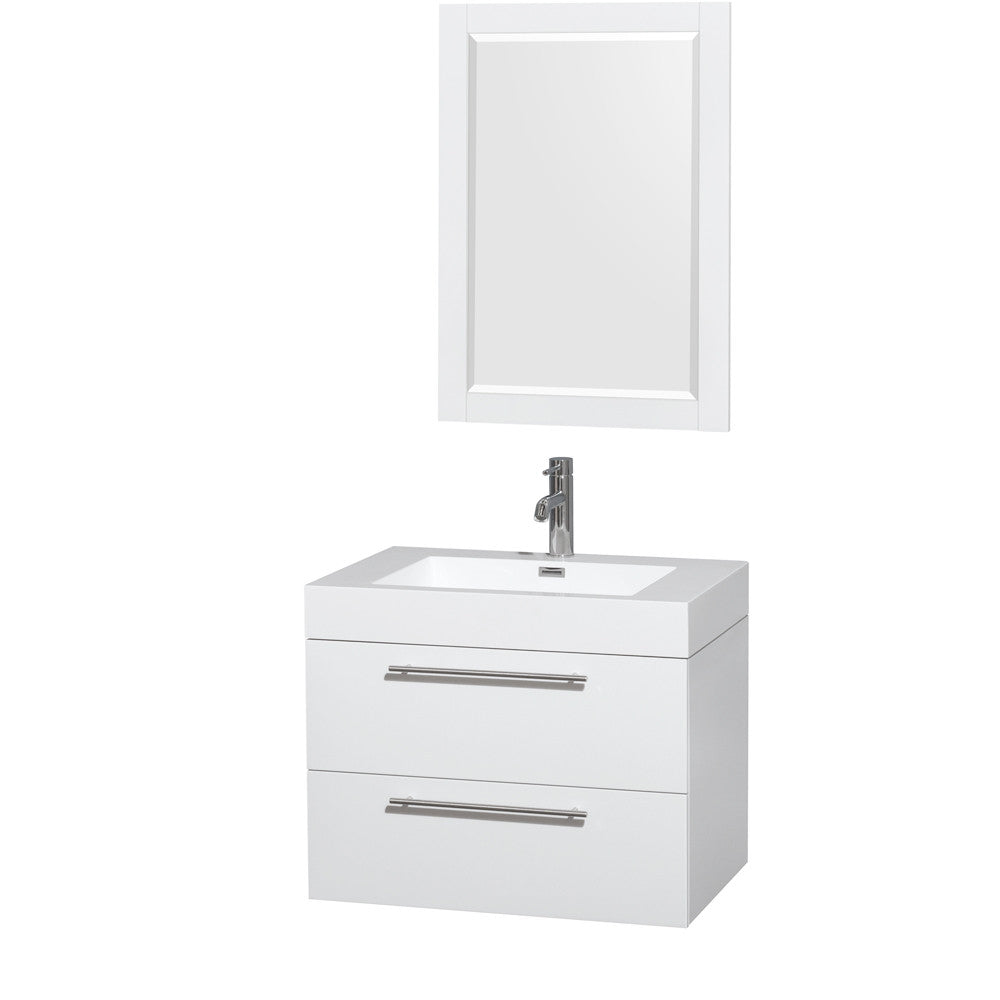 Wyndham Collection Amare 30 Bathroom Vanity Set Glossy White