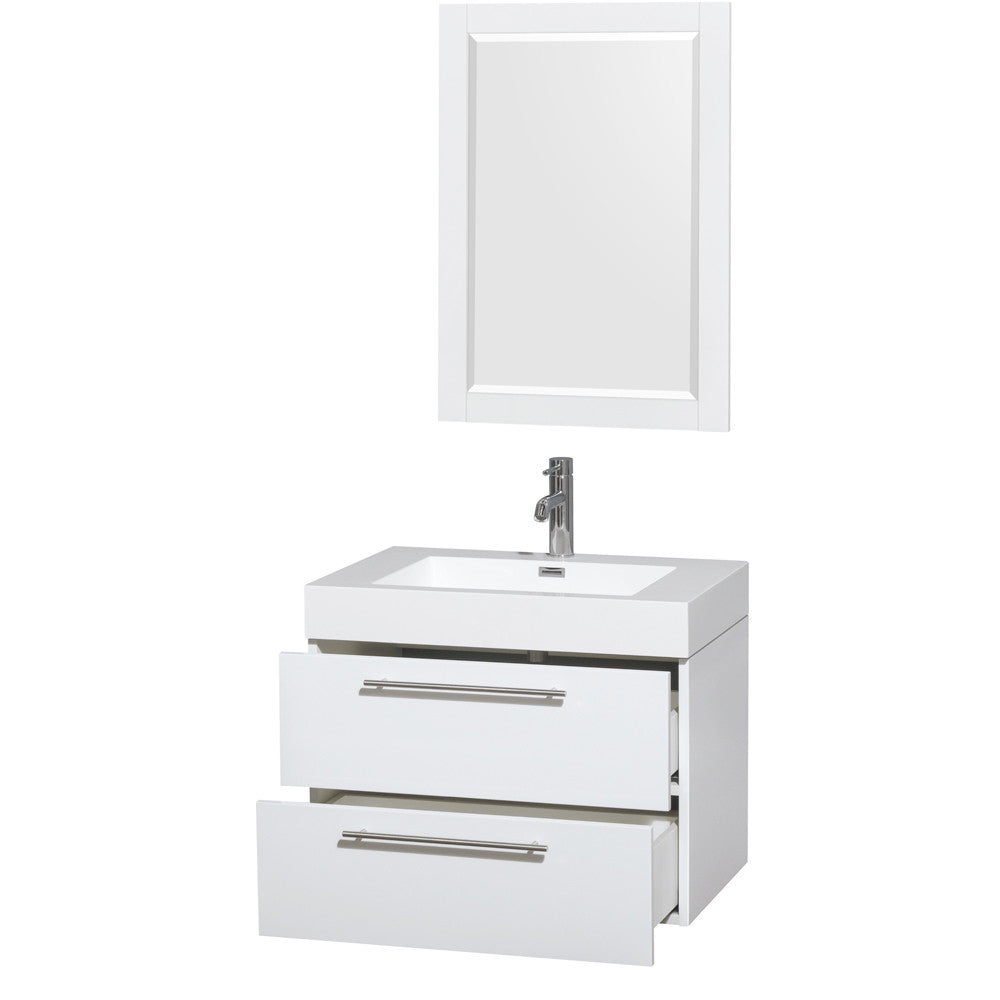 Wyndham Collection Amare 30 Bathroom Vanity Set Glossy White
