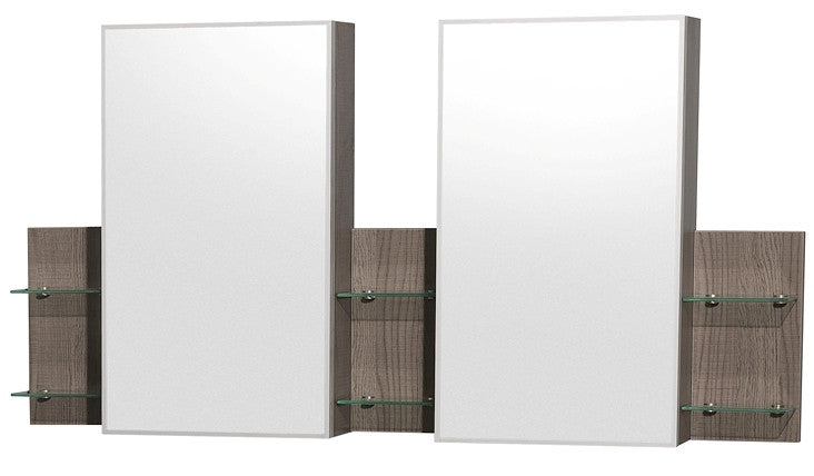 WYNDHAM COLLECTION Amare 60" Wall-Mounted Bathroom Double Vanity Set With Vessel Sinks - Gray oak