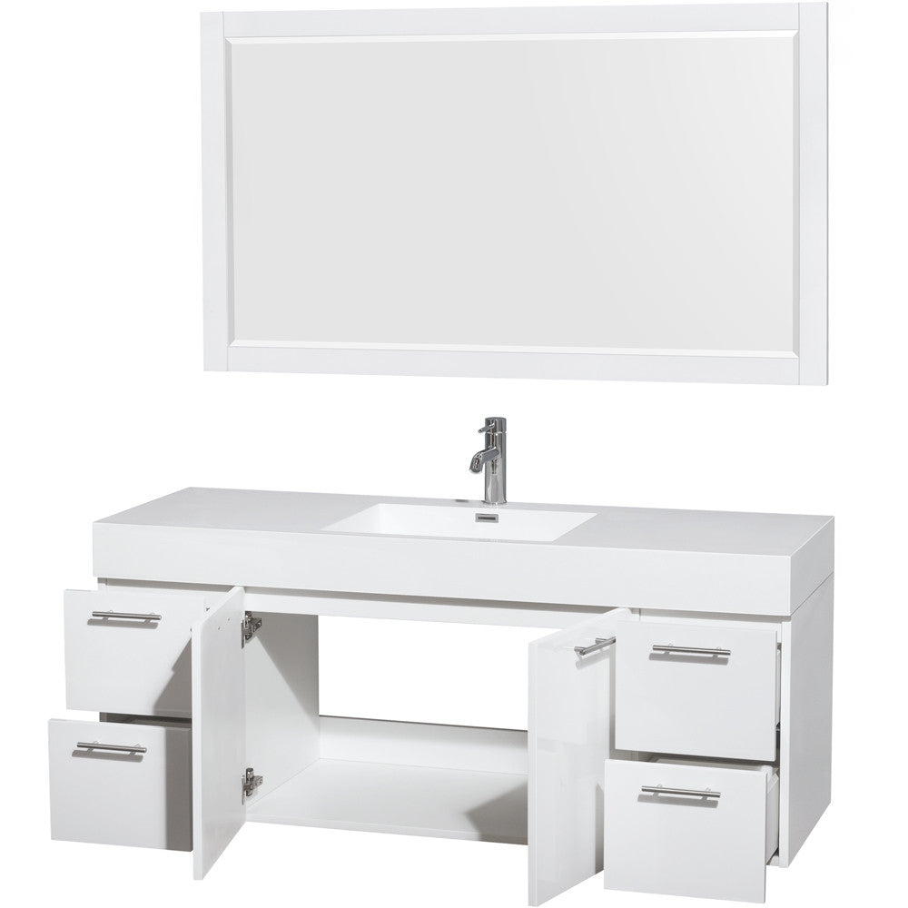 Wyndham Collection Amare 60 Single Bathroom Vanity Set - Glossy White