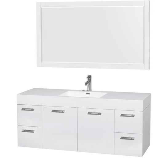 Wyndham Collection Amare 60 Single Bathroom Vanity Set - Glossy White