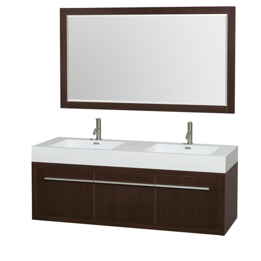Axa 60" Double Bathroom Vanity Set With Integrated Sinks - Espresso