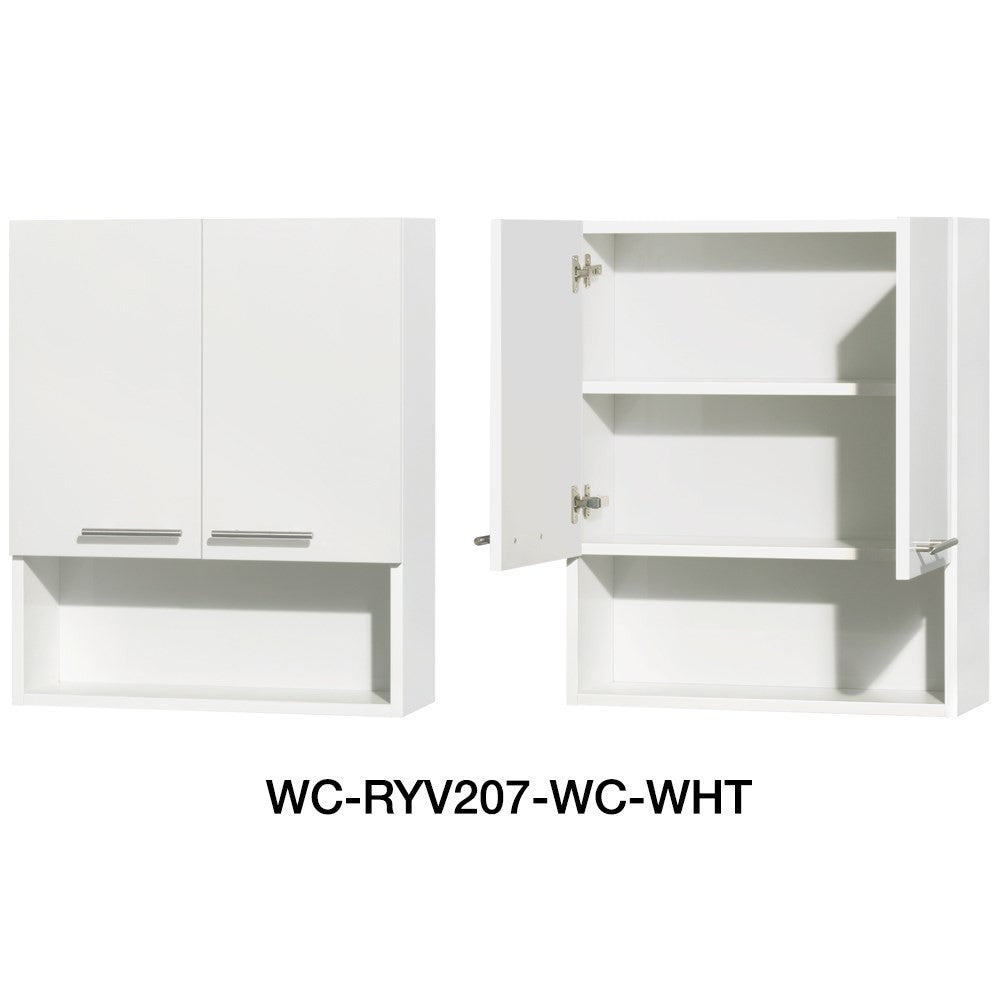 Wyndham Collection Amare 60" Wall-Mounted Double Bathroom Vanity Set With Integrated Sinks - Glossy White