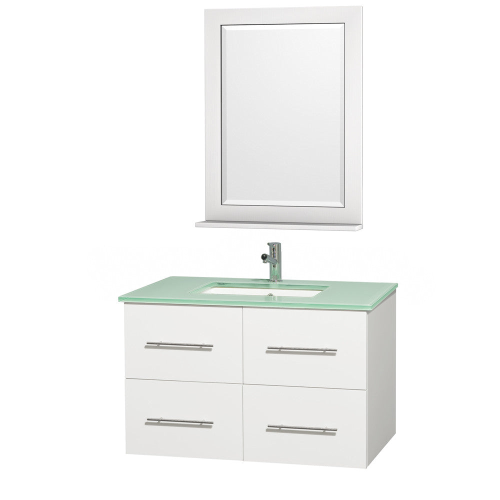 Wyndham Collection Centra 36" single bathroom vanity set - White