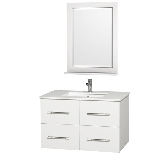 Wyndham Collection Centra 36" single bathroom vanity set - White