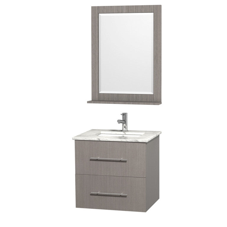 WYNDHAM COLLECTION Centra 24" Bathroom Vanity Set - Gray Oak