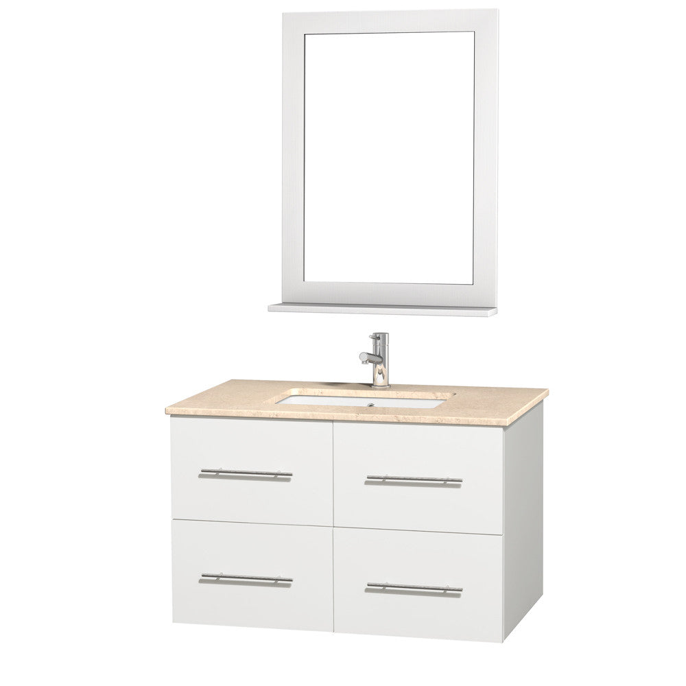 Wyndham Collection Centra 36" single bathroom vanity set - White