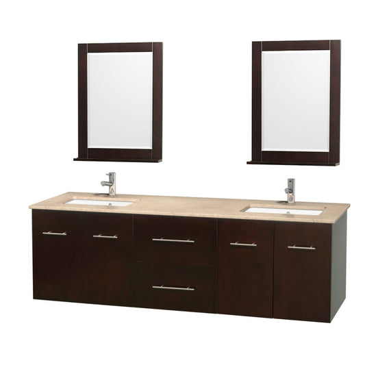 Centra 72-Inch Double Bathroom Vanity Set - Espresso