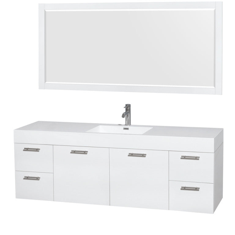 Wyndham Collection Amare 72 Single Bathroom Vanity Set - Glossy White