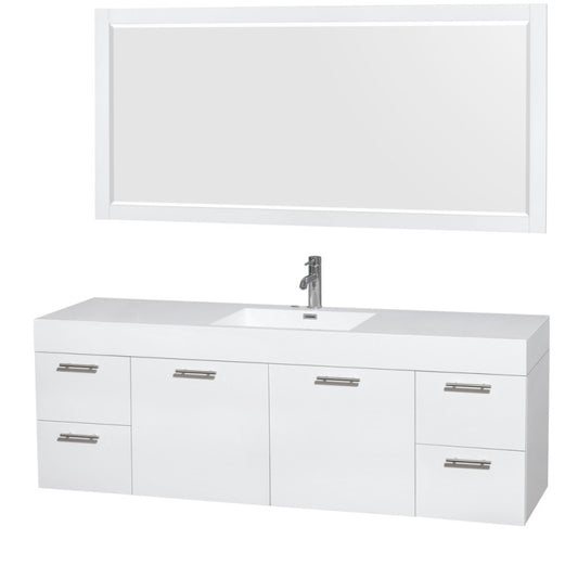 Wyndham Collection Amare 72 Single Bathroom Vanity Set - Glossy White