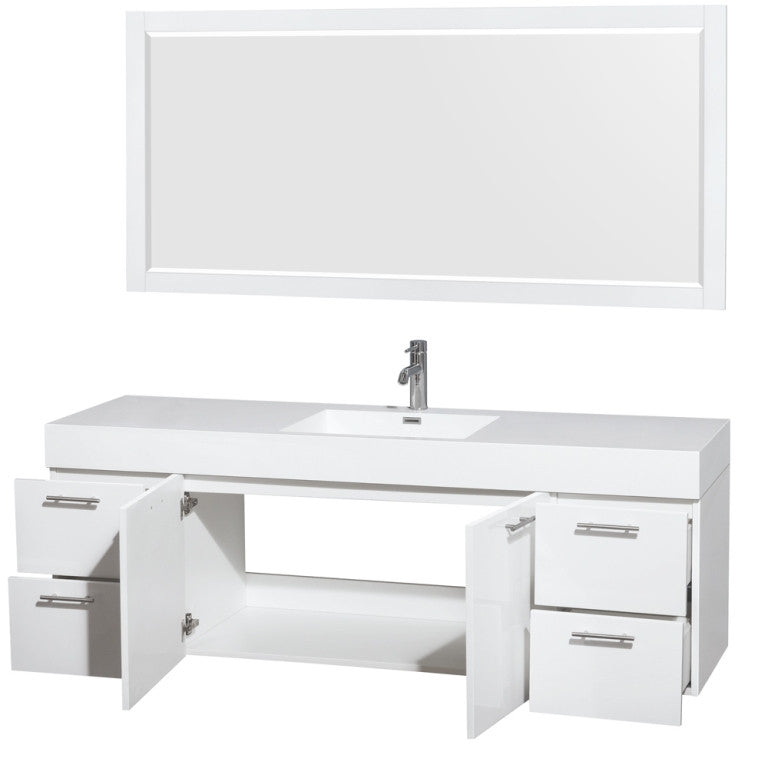 Wyndham Collection Amare 72 Single Bathroom Vanity Set - Glossy White