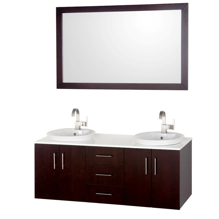 Wyndham Collection Arrano 55 Double Bathroom Vanity Set - Espresso