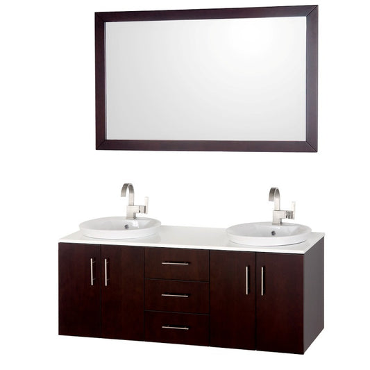 Wyndham Collection Arrano 55 Double Bathroom Vanity Set - Espresso
