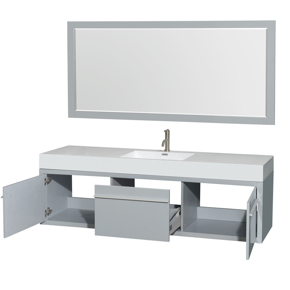 Axa 72 inch Single Bathroom Vanity - Dove Gray