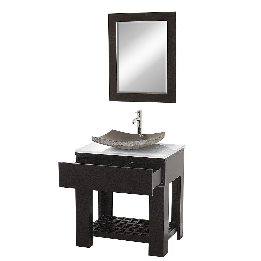 WYNDHAM COLLECTION Zen ll 30-Inch Modern Bathroom Vanity Set - Espresso