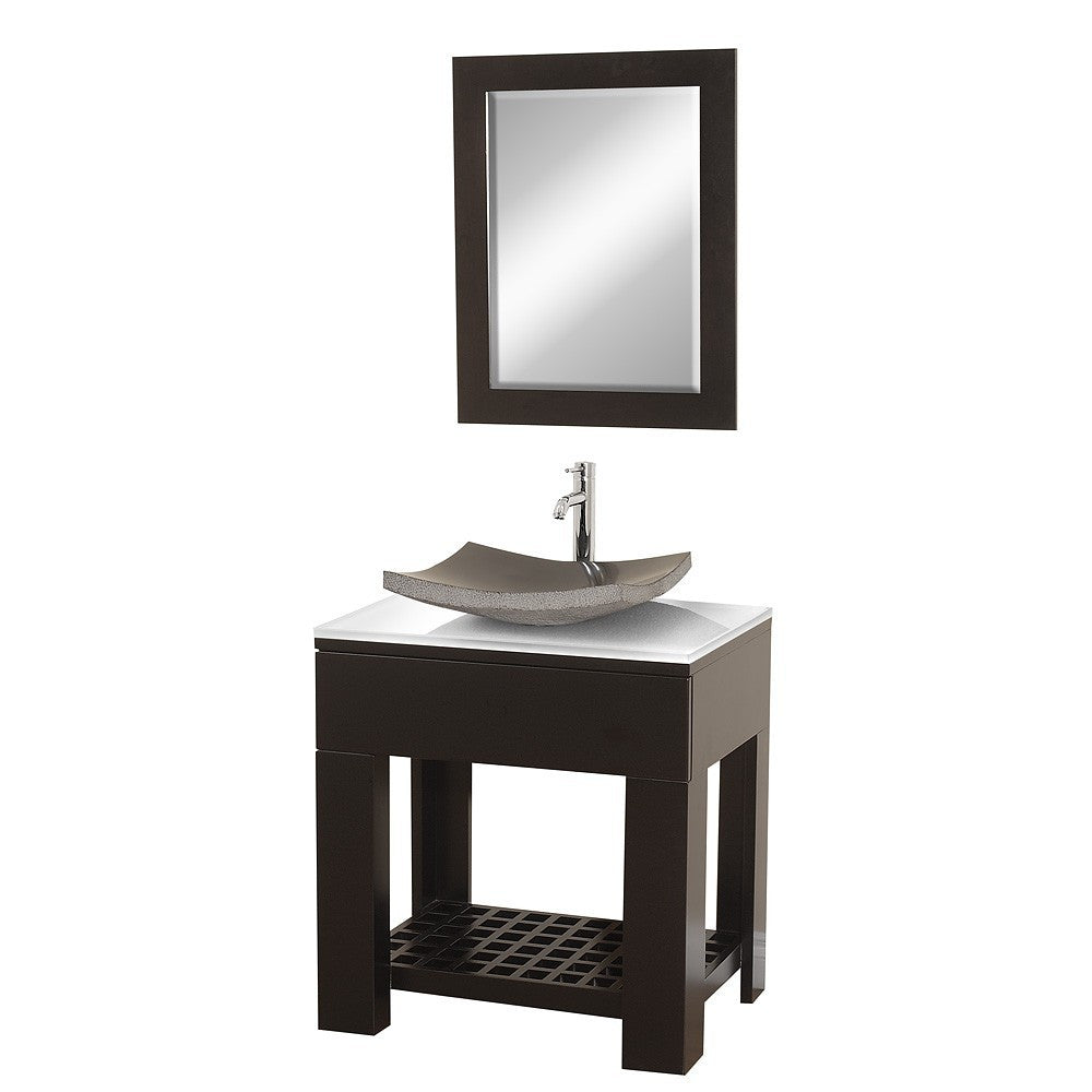 WYNDHAM COLLECTION Zen ll 30-Inch Modern Bathroom Vanity Set - Espresso