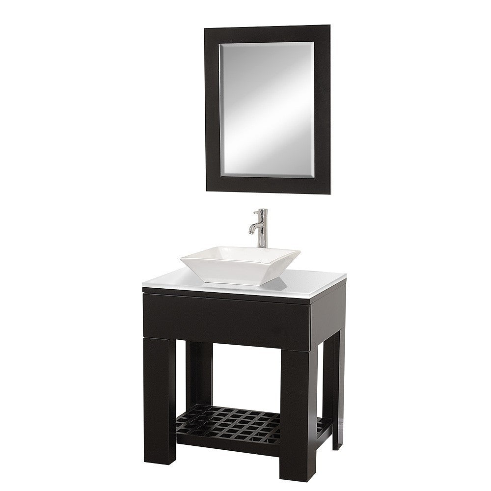 WYNDHAM COLLECTION Zen ll 30-Inch Modern Bathroom Vanity Set - Espresso
